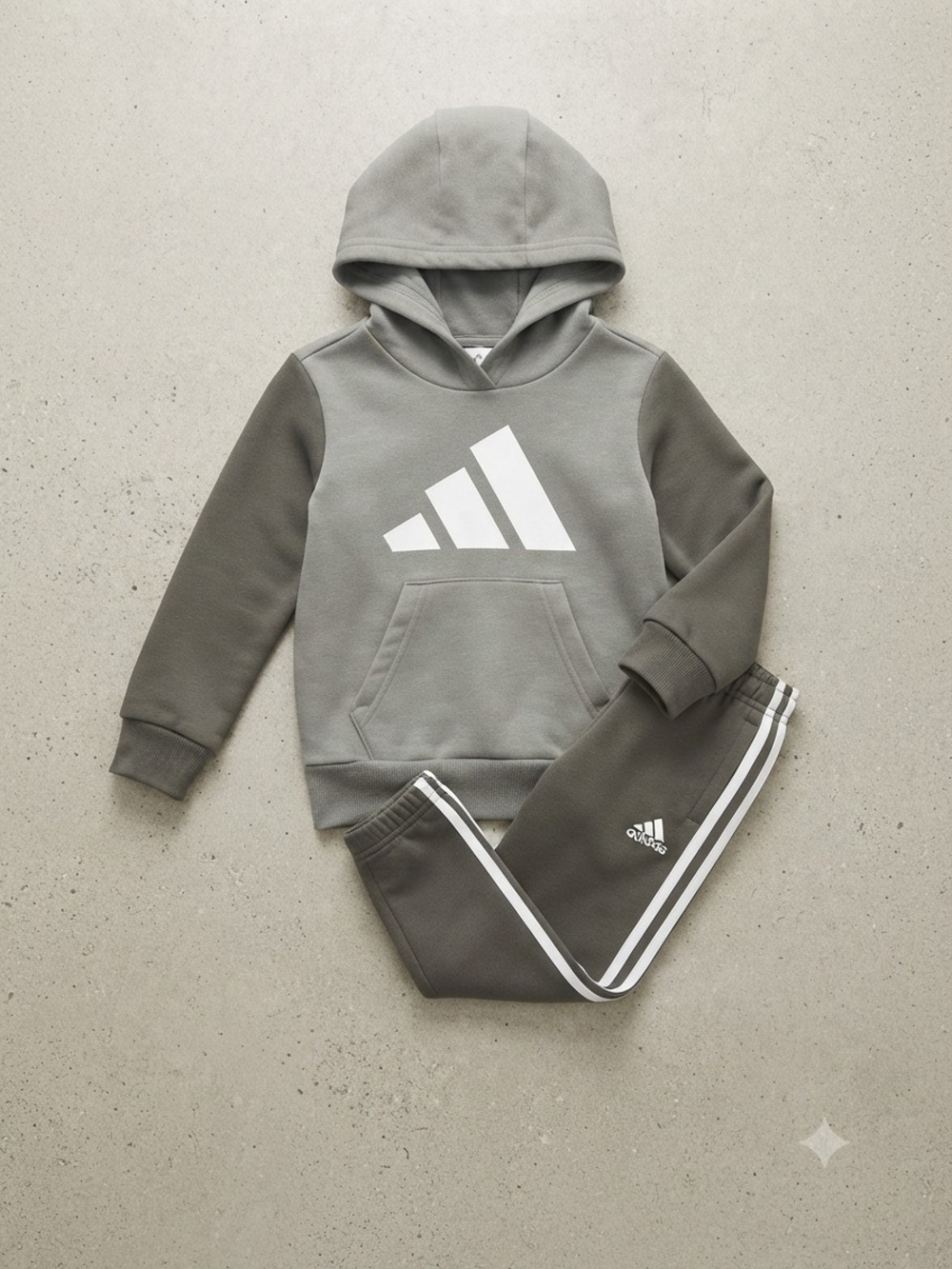 Adidas Grey & White Hoodie & Jogger Set Size 5T NWOT